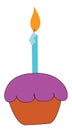 Little cake vector or color illustration