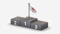 Little Canada Minnesota 3D waving flag illustration on winner podium. Royalty Free Stock Photo