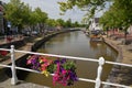 The little canal klein Diep viewed from De Zijl bridge in Dokkum, Friesland, Netherlands