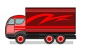 Little car truck. Set. Vector. Cartoon. A small truck for transporting goods. Cargo services. Auto freight.Delivery consignment. Royalty Free Stock Photo