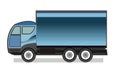 Little car truck. Vector. Cartoon. Flat. A small truck for transporting goods. Cargo services. Auto freight.Delivery consignment.