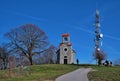 Little Catholic church and telecommunication antenna