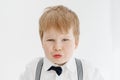 Little Caucasian Boy Grimace Closeup Portrait Royalty Free Stock Photo