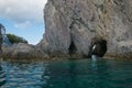 Little cave in the rock of tyrrhenian sea, Ponza island, Lazio, Italy Royalty Free Stock Photo