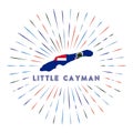 Little Cayman sunburst badge. Royalty Free Stock Photo