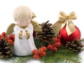 Little ceramic angel - Christmas decoration Royalty Free Stock Photo