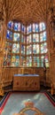 Little chapel inside Westminster Abbey London with beautiful glass windows