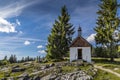 A little chapel at the so called Winklmossalm in Reit im Winkl in Bavaria, Germany at a sunny day in summer. Royalty Free Stock Photo