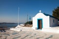 Little chapel on the hill. Small church in Faliraki. Royalty Free Stock Photo