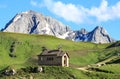 Little chapel at Pass Pordoi, Italian Dolomites Royalty Free Stock Photo