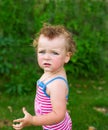 The little charming girl in a bathing suit. Royalty Free Stock Photo