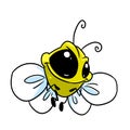 Little cheerful butterfly funny character illustration cartoon