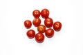 Little cherry tomatoes isolated on a white background