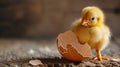 little chicken and eggshell Royalty Free Stock Photo