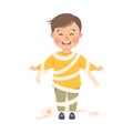 Little Child with Bad and Naughty Behavior Vector Illustration