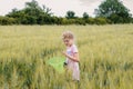 Little child catching butterflies Royalty Free Stock Photo