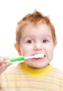 Little child with dental toothbrush