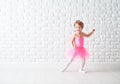 Little child girl dreams of becoming ballerina Royalty Free Stock Photo