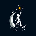 Little Child holds a sword on the moon logo