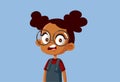 Girl Reacting to Weird Situation Vector Cartoon Illustration Royalty Free Stock Photo