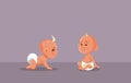 Rude Baby Making Impolite Gesture Vector Cartoon Illustration