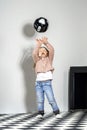 Little child playing with ball Royalty Free Stock Photo