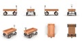 Little Child's Toy Wagon on white 3D Illustration Royalty Free Stock Photo