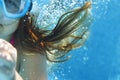 Little child underwater in the swimming pool Royalty Free Stock Photo