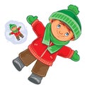 Little child wallow in the snow Royalty Free Stock Photo