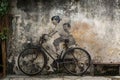 Little Children on a Bicycle (2023) by Ernest Zacharevic