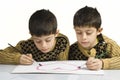 Little children drawing heart Royalty Free Stock Photo