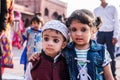 Little children facing camera at Jama Masjid, Delhi