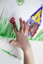 Little Children Hands doing Fingerpainting Royalty Free Stock Photo