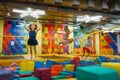 Little children having fun on kids trampoline Royalty Free Stock Photo