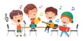 Little Children Playing Music At Classroom Royalty Free Stock Photo