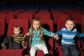 Little children together watching a movie Royalty Free Stock Photo