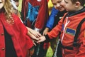 Little children trick or treating on Halloween Royalty Free Stock Photo