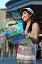 Little Chinese Asian Tourist Girl thinking