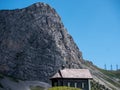 little christian church or chapel in mountain scenery, switzerland alps Royalty Free Stock Photo