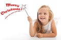 Little christmas wizard girl Royalty Free Stock Photo