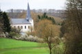 A little church in the country side area, village of Lellingen, Luxembourg