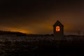 Little church in Czech countryside at night Royalty Free Stock Photo