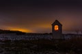 Little church in Czech countryside at night Royalty Free Stock Photo