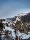 Little church at the edge of a cliff