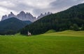 The little church St. Johann in Ranui, South Tyrol. Royalty Free Stock Photo