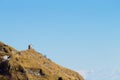 Little church on top of a peak. Italian alps Royalty Free Stock Photo