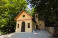 Little church in the woods of Monte Cucco, umbria Royalty Free Stock Photo