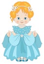 Little Cinderella With Nice Dress On A White Background