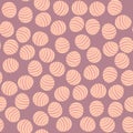 Little circle ornament seamless doodle pattern. Pastel tone geometric print with strippes figures Royalty Free Stock Photo