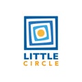 Little Circle on Triple Square Logo Vector